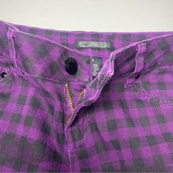 ZD | Women's Purple Checkered pants/jeans Size 3 - Picture 8 of 10